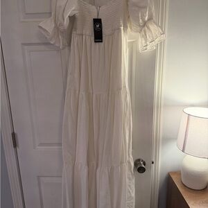 White smocked Maxi dress